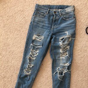 Ripped boyfriend jeans